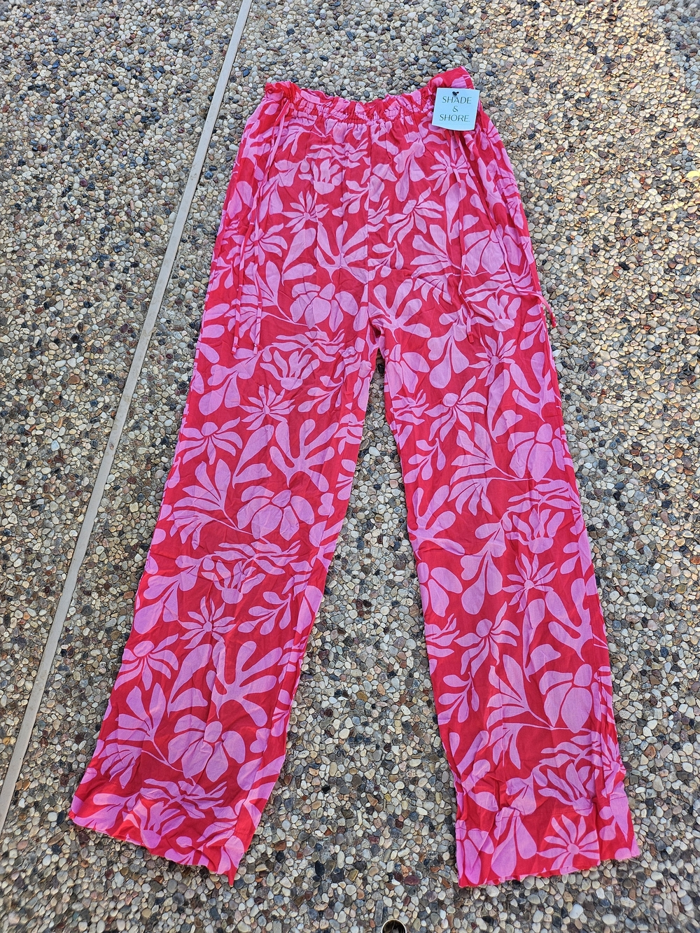 New W Tag Shade & Shore Pink Floral Pull-On Lounge Pants XS